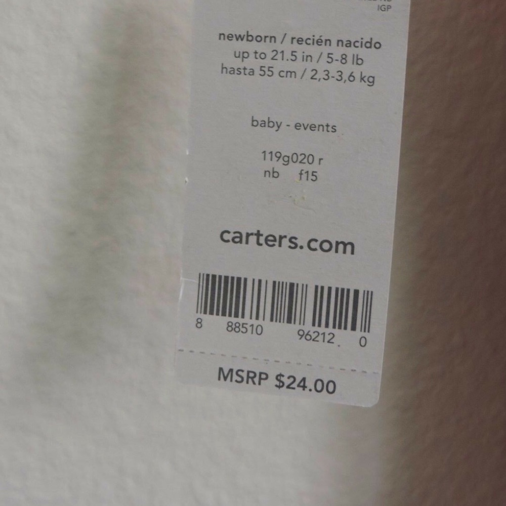 Carters Santa Footie One Piece Newborn - Picture 5 of 5